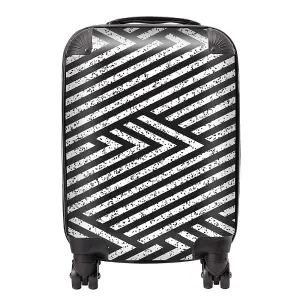 Oblique Black Grunge Pattern Suitcase - Mini Cabin