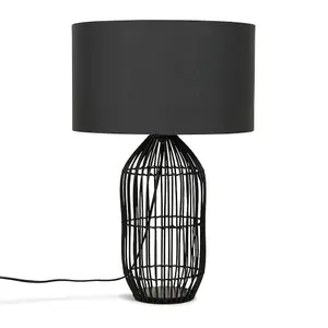 ValueLights Hollins Matt Black Table Lamp