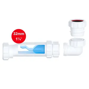 Viva Universal Self Sealing Waste Valve Trap for Basin Sink - 32mm 1/4" BSP