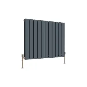 Horizontal Anthracite Double Flat Panel Radiator (H) 600 mm x (W) 748 mm, 3716 BTU.