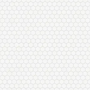 Mosaic sheet in ceramic on net 323mm x 277mm - White Hexagon