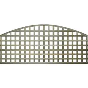 Premier Garden Supplies 3x Width: 6ft x Height: 2ft Arch Top Square Trellis Fence Topper Panel/Wall Climber Privacy Design