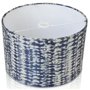 Cotton Drum Lamp Shade Navy / 20cm H x 30cm W x 30cm D