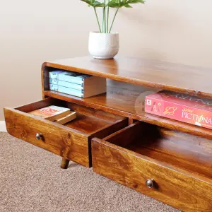 TaPromis Mid Century Solid Wood Tv Stand with Drawers