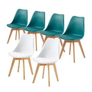 Nero Upholstered Dining Chair (Set of 6) Lake Blue/White