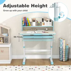 Costway Kids Study Desk Height Adjustable Children Writing Table w/ Tilt Desktop