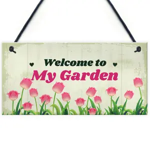 Garden Sign For Outdoor Welcome Sign Hanging Wall Door Plaque Home Gift Family Gift