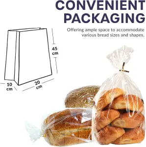 Clear Plastic Bread Bags for Homemade Loaves, Buns, Baguettes 300 Reusable Storage Bags with Twist Ties, Keep Bread Fresh