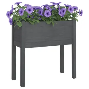 Berkfield Garden Planter Grey 70x31x70 cm Solid Pinewood