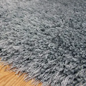 Teal Handmade Modern Plain Shaggy Easy to Clean Sparkle Rug for Living Room, Bedroom - 160cm X 230cm