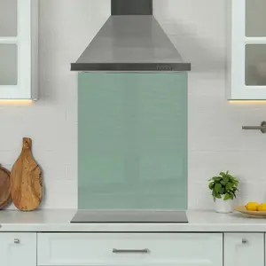 Premium 60cm x 75cm 6mm Glass Green Kitchen Splashback Toughened Polished Edges