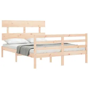 Berkfield Bed Frame with Headboard 140x200 cm Solid Wood