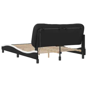 Berkfield Bed Frame with LED without Mattress Black and White 140x190 cm