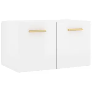 Berkfield Wall Cabinet High Gloss White 60x 36.5x35 cm Engineered Wood