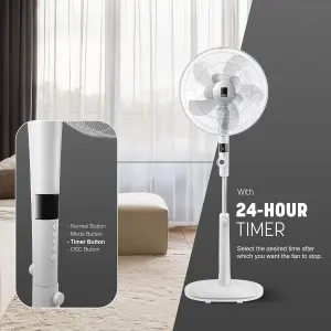 KEPLIN 16 Inch Tower Pedestal Fan 26-Speed, 10 Blades Standing Fan