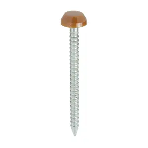 Timco - Polymer Headed Pins - A4 Stainless Steel - Clay Brown (Size 30mm - 250 Pieces)