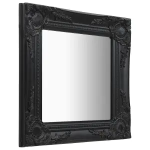 Berkfield Wall Mirror Baroque Style 40x40 cm Black