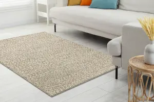 Wool carpet TAHAR 99005G grey / beige - HAND-WOVEN loop, uniform 160x240 cm