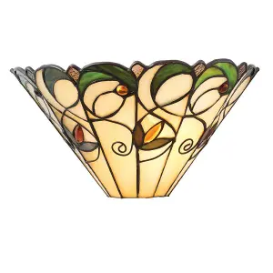 Luminosa Jamelia 1 Light Indoor Wall Uplighter Dark Bronze with Tiffany Glass, E14