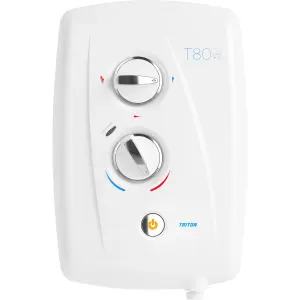 Triton T80 Easi-Fit+ White Manual Electric Shower, 9.5kW