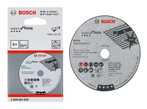 BOSCH Expert for Inox Cutting Discs (76mm) (5/Pack) (To Fit: Bosch GWS 12V-76 Cordless Angle Grinder)