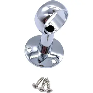 EAI - Hanging Wardobe Rail Kit - 25mm Tube - 1219mm Rail with 2x End Sockets & 1x Centre Brackets - Polished Chrome