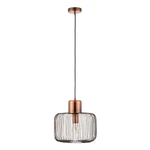 Anson Lighting Leone single pendant in antique copper finish