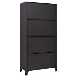 Berkfield Locker Cabinet Anthracite and Red 90x40x180 cm Steel