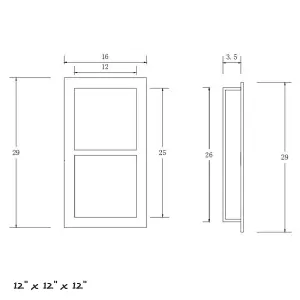 Thermopanel Tileable Shower Niche with Flange - 12 x 12 x 12 Inches