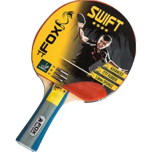 4 STAR Table Tennis Bat - 1.8mm Sponge 6mm Blade Flared Handle Racket Ping Pong