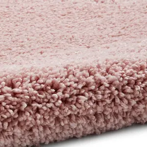 Pink Plain Shaggy Modern Easy to Clean Rug for Living Room Bedroom and Dining Room-160cm X 220cm