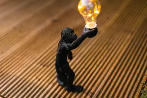 Solar Garden Monkey with Light Bulb