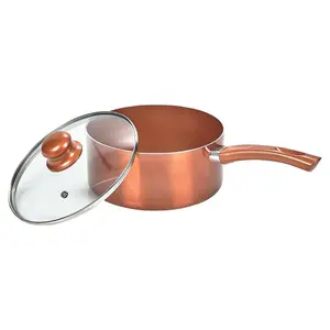 URBN-CHEF 6 PCS  Ceramic Copper Induction Cooking Pots Lid Saucepans Cookware Set