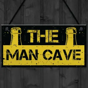 Rustic THE MAN CAVE Sign Garage Shed Plaque Funny Gift For Him Men Keepsake