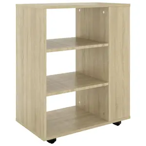 Berkfield Rolling Cabinet Sonoma Oak 60x35x75 cm Engineered Wood