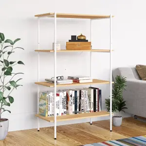 Berkfield 4-Tier Shelving Unit White and Oak 80x40x130 cm