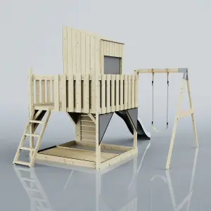 PolarPlay Kids Climbing Tower & Playhouse with Swing and Slide - Swing Destin Mist