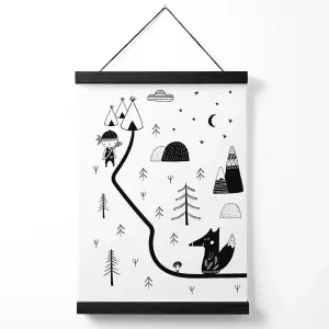 Cute Scandi Map  Medium Poster with Black Hanger