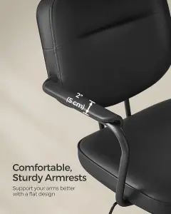 SONGMICS Desk Chair, Swivel Chair, Synthetic Leather Office Chair, Ergonomic Design, Ink Black