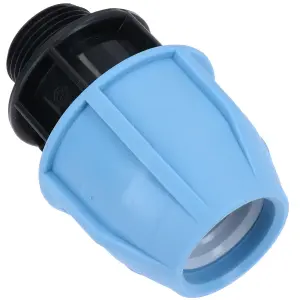 32mm x 3/4" MDPE Male Adapter Compression Coupling Fitting Water Pipe 10PK