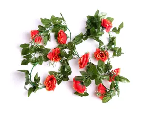 Best Artificial 7ft Champagne Silk Rose Garland decoration - perfect from home, office or events