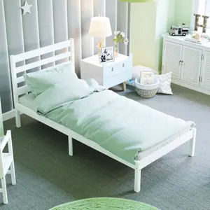 Junior Vida Libra White Single Wooden Childrens Bed Frame, 190 x 90cm