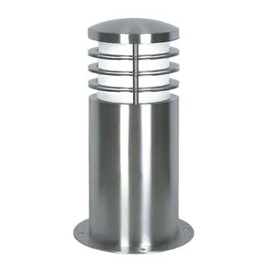 Outdoor IP44 Bollard Light Stainless Steel LED E27 15W Bulb Pathway External