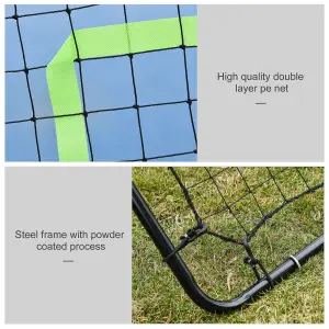 HOMCOM Rebounder Net Target Ball Kickback Baseball Training Equipment Play