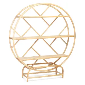 Large Rattan Bookshelf Etagere Freestanding Bookstand Display Shelves H168cm x W150cm x D41cm