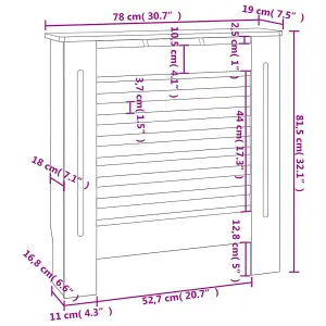 Sturdy and Durable MDF Radiator Cover Black 78 cm