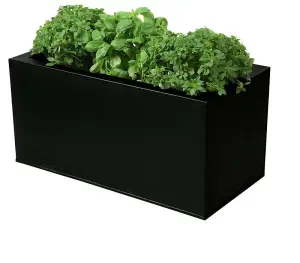 Primrose Zinc Steel Outdoor Black Weather Resistant Patio Planter 50cm