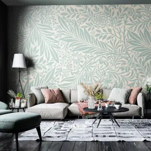 Origin Murals Trailing Ferns - Duck Egg Matt Smooth Paste the Wall Mural 300cm wide x 240cm high