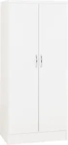 Nevada 2 Door All Hanging Wardrobe in White Gloss Finish