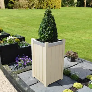 Forest Garden Slender Wooden Rectangular Planter (H)75cm (W)40cm